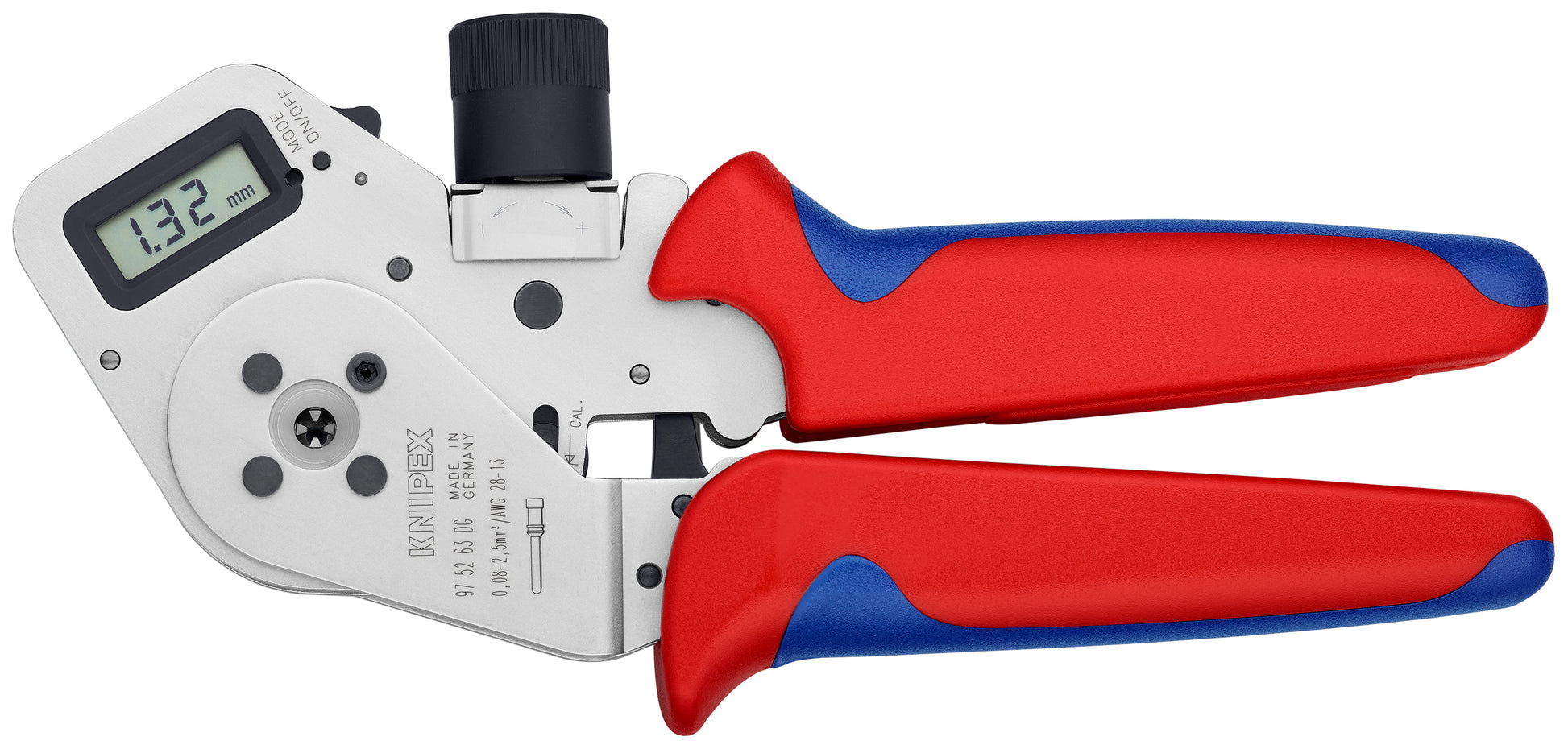 Knipex 97 52 63 DG Digital Crimping Pliers-Four Mandrel For Turned Contacts - KNIPEX Tools