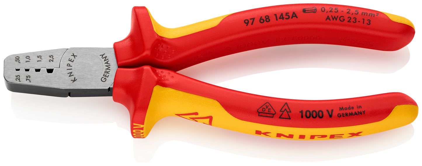 Knipex 97 68 145 A Crimping Pliers for Wire Ferrules-1000V Insulated - image 2