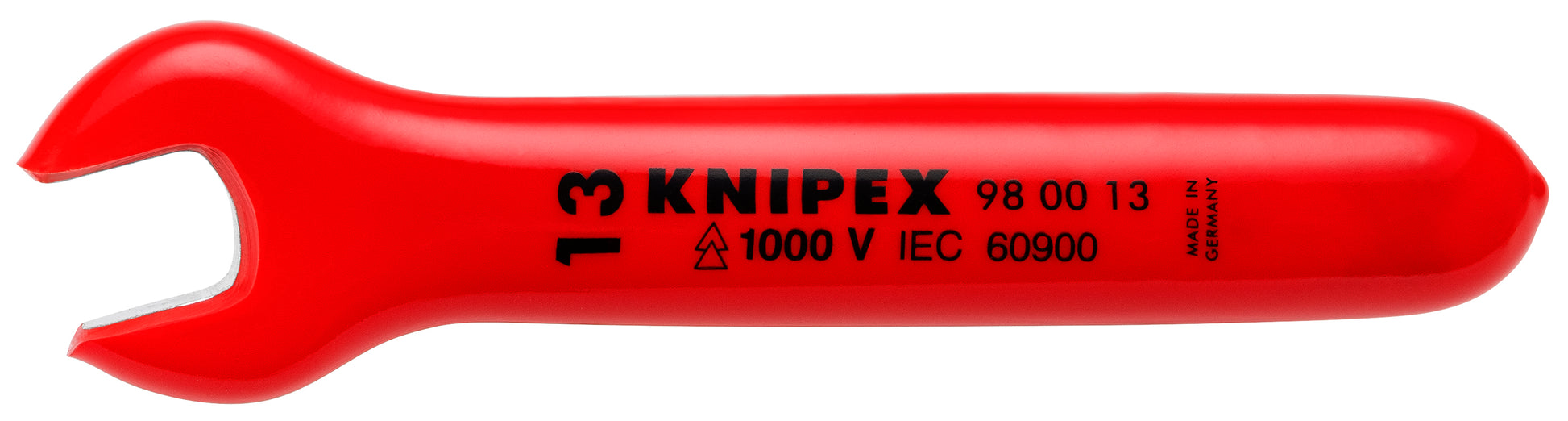Knipex 98 00 13 Open End Wrench-1000V Insulated 13 mm - KNIPEX Tools