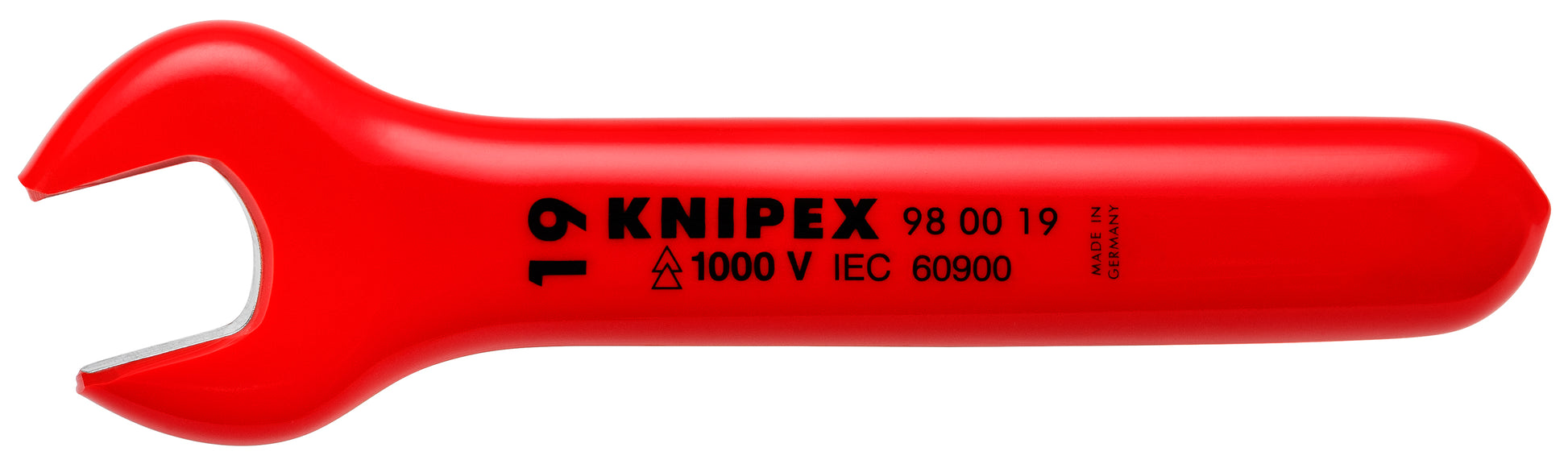 Knipex 98 00 19 Open End Wrench-1000V Insulated 19 mm - KNIPEX Tools