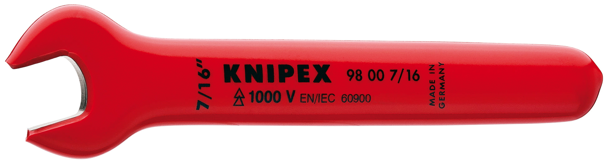 Knipex 98 00 7/16" Open End Wrench-1000V Insulated 7/16" - KNIPEX Tools