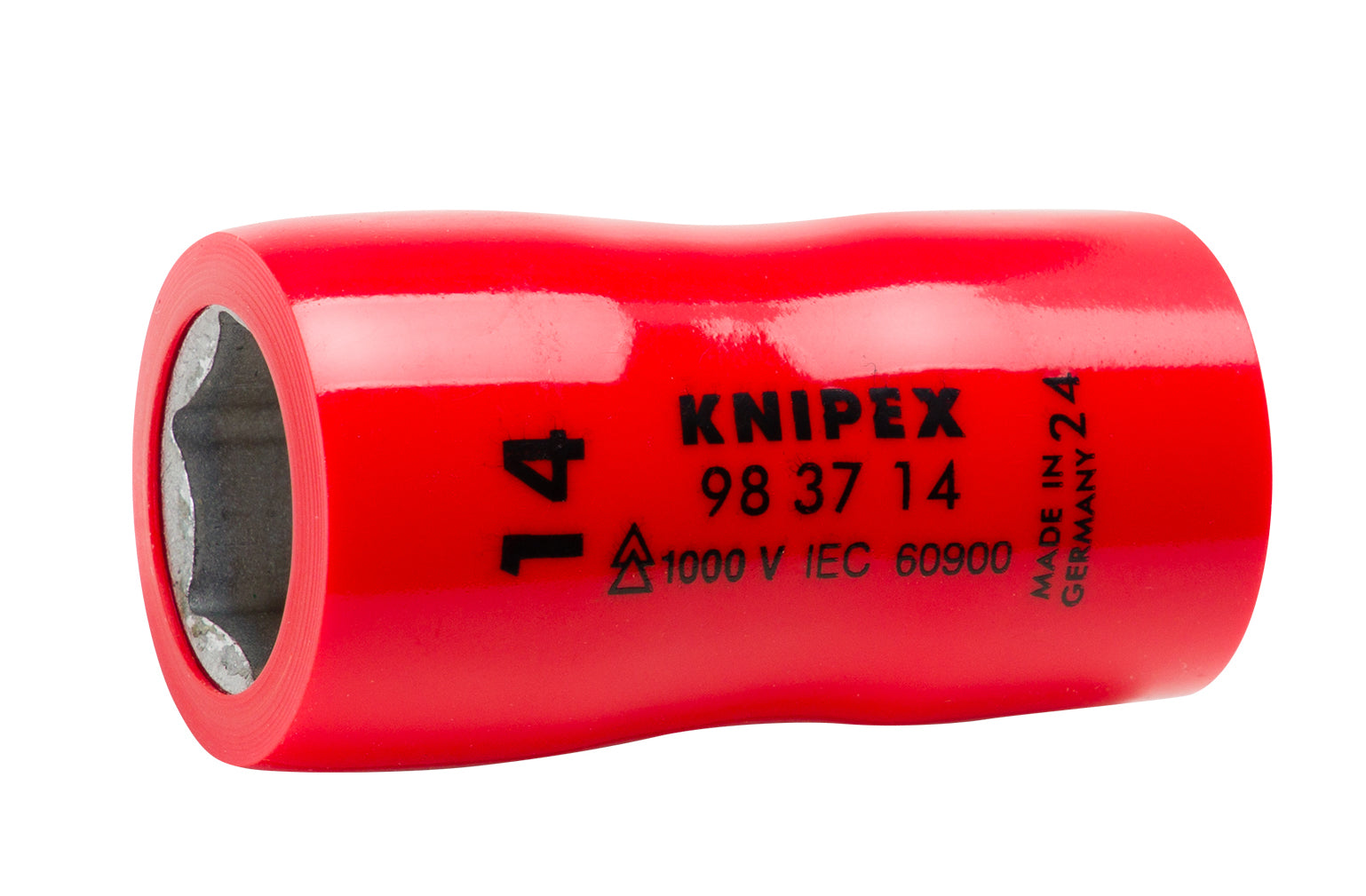 Knipex 98 37 14 Hex Socket, 3/8" Drive-1000V Insulated, 14 mm - KNIPEX Tools