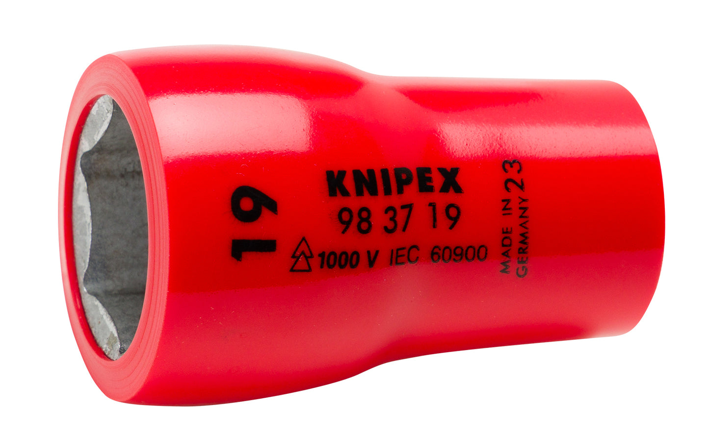 Knipex 98 37 19 Hex Socket, 3/8" Drive-1000V Insulated, 19 mm - KNIPEX Tools