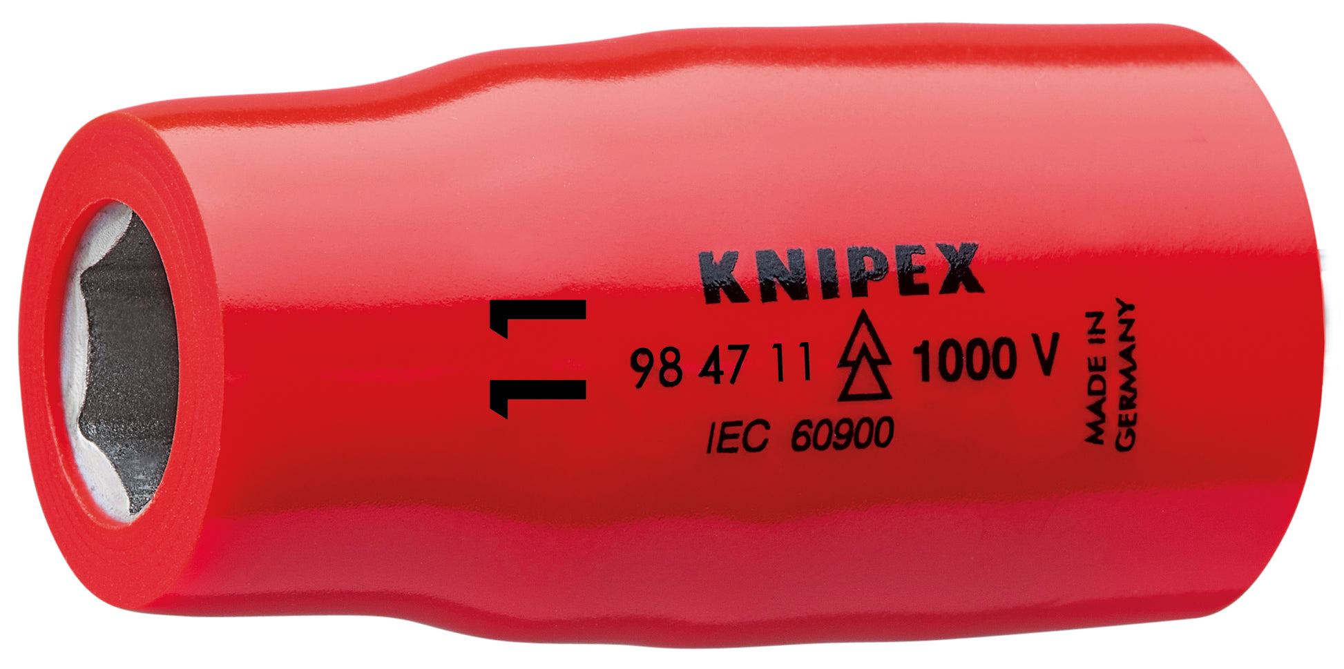 Knipex 98 47 11 Hex Socket, 1/2" Drive-1000V Insulated, 11 mm - KNIPEX Tools