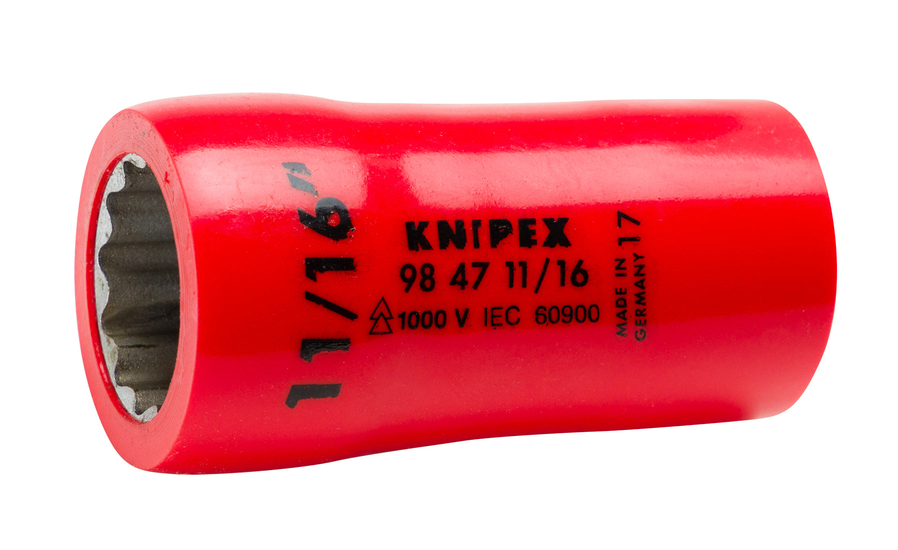 Knipex 98 47 11/16" Hex Socket, 1/2" Drive-1000V Insulated 11/16" - KNIPEX Tools