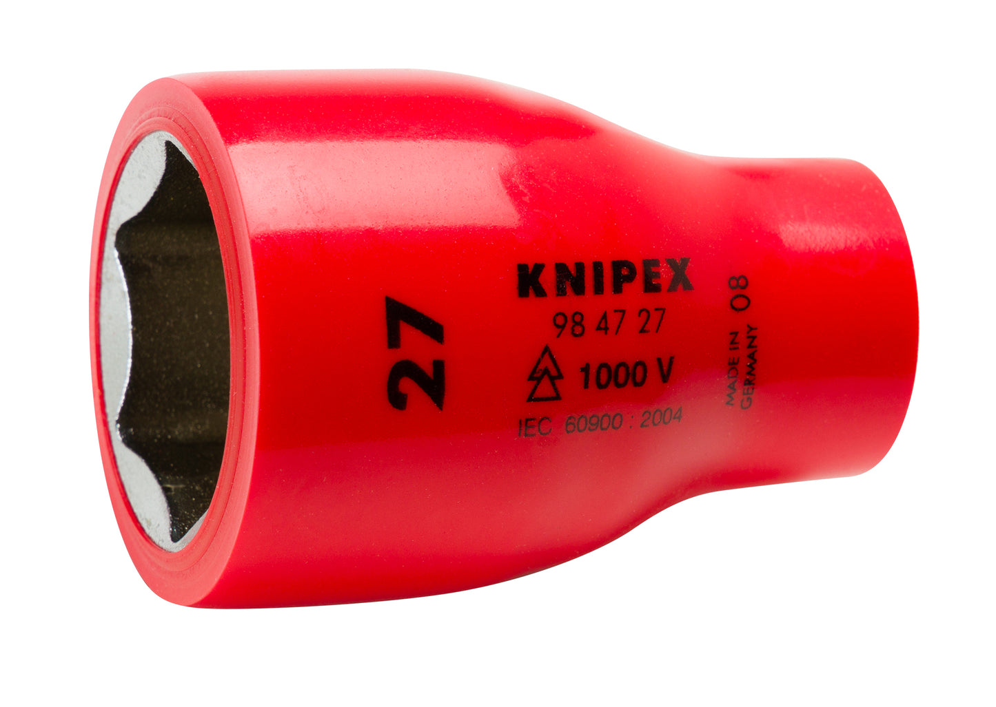 Knipex 98 47 27 Hex Socket, 1/2" Drive-1000V Insulated, 27 mm - KNIPEX Tools