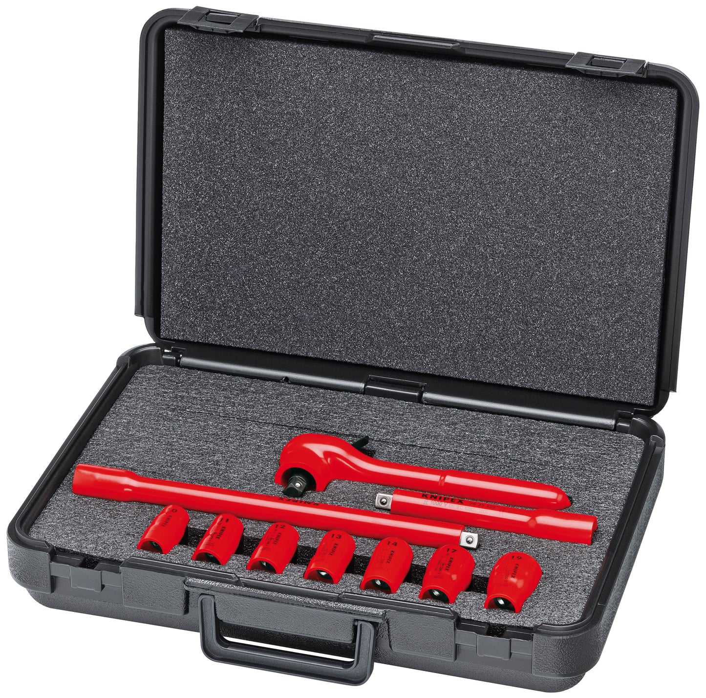 Knipex 98 99 11 S4 10 Pc Socket Set, 3/8" Drive, Metric, 1000V Insulated - KNIPEX Tools
