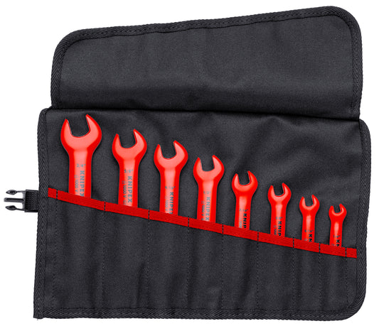 Knipex 98 99 13 S4 8 Pc Open End Wrench Set, SAE, 1000V Insulated - KNIPEX Tools