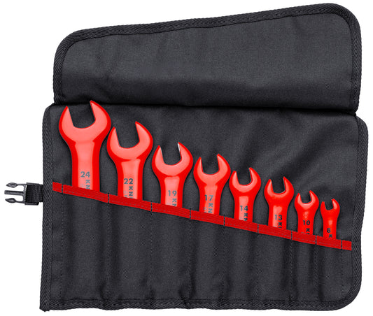 Knipex 98 99 13 S5 8 Pc Open End Wrench Set, Metric, 1000V Insulated - KNIPEX Tools