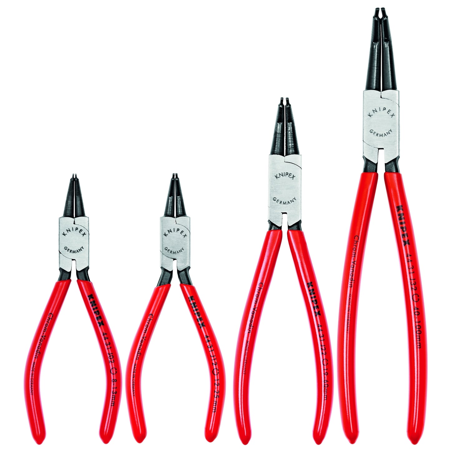 Knipex 9K 00 19 01 US 4 Pc Internal Circlip Set, 45 Degree - KNIPEX Tools