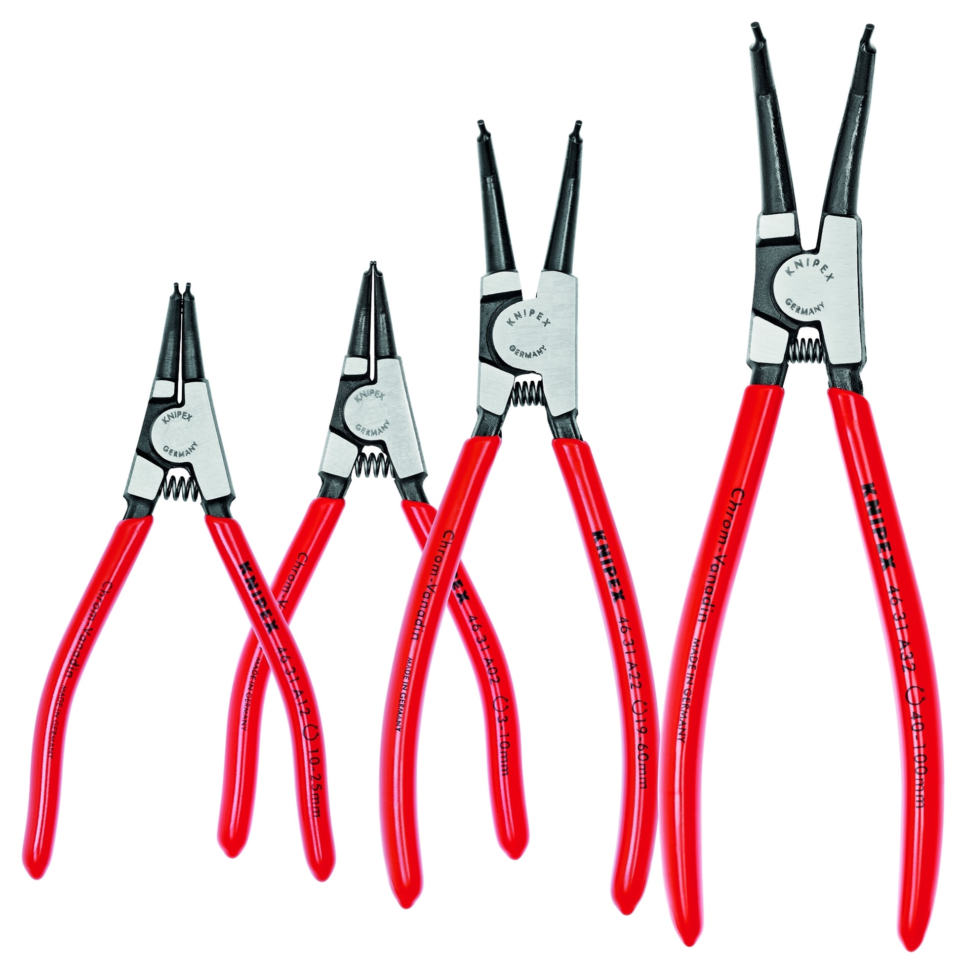 Knipex 9K 00 19 02 US 4 Pc External Circlip Set, 45 Degree - KNIPEX Tools