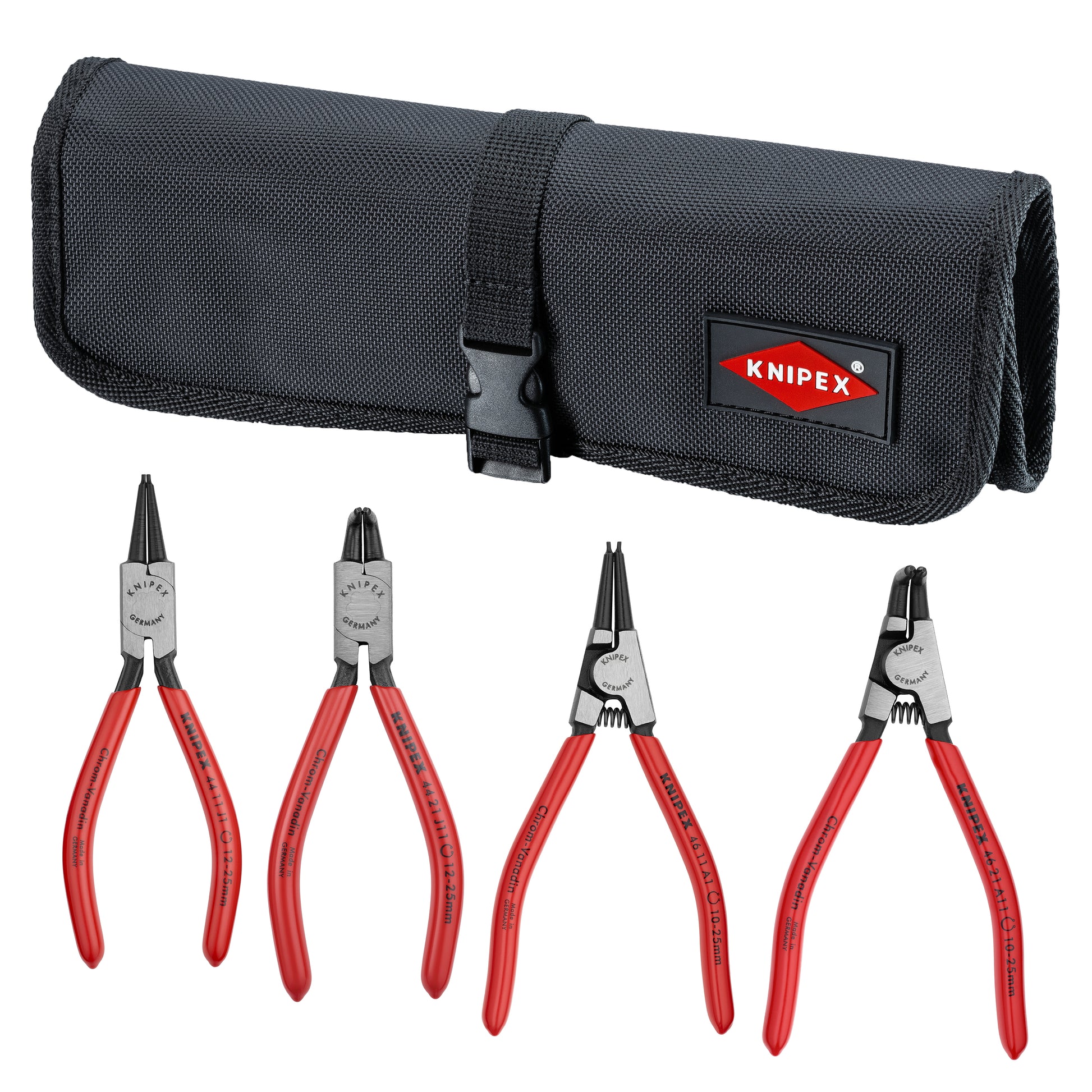 Knipex 9K 00 19 52 US 4 Pc Circlip Set In Pouch Straight & 90 Degree - KNIPEX Tools