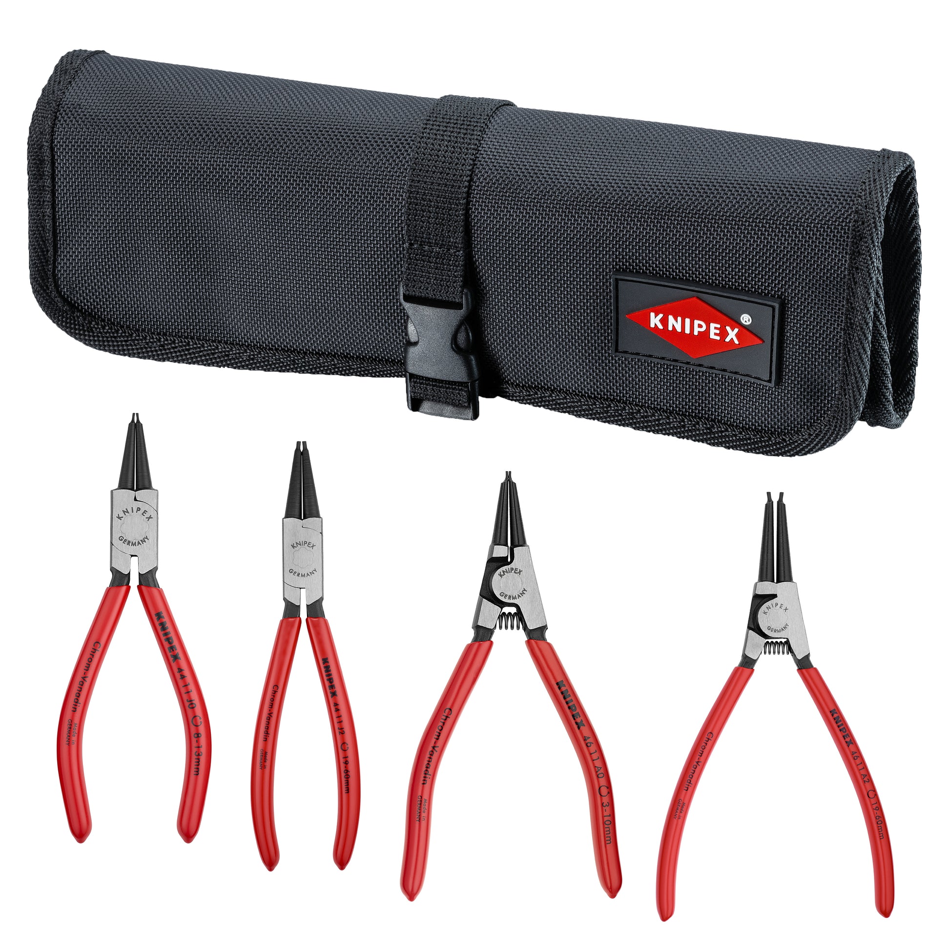 Knipex 9K 00 19 53 US 4 Pc Circlip Set In Pouch Straight - KNIPEX Tools