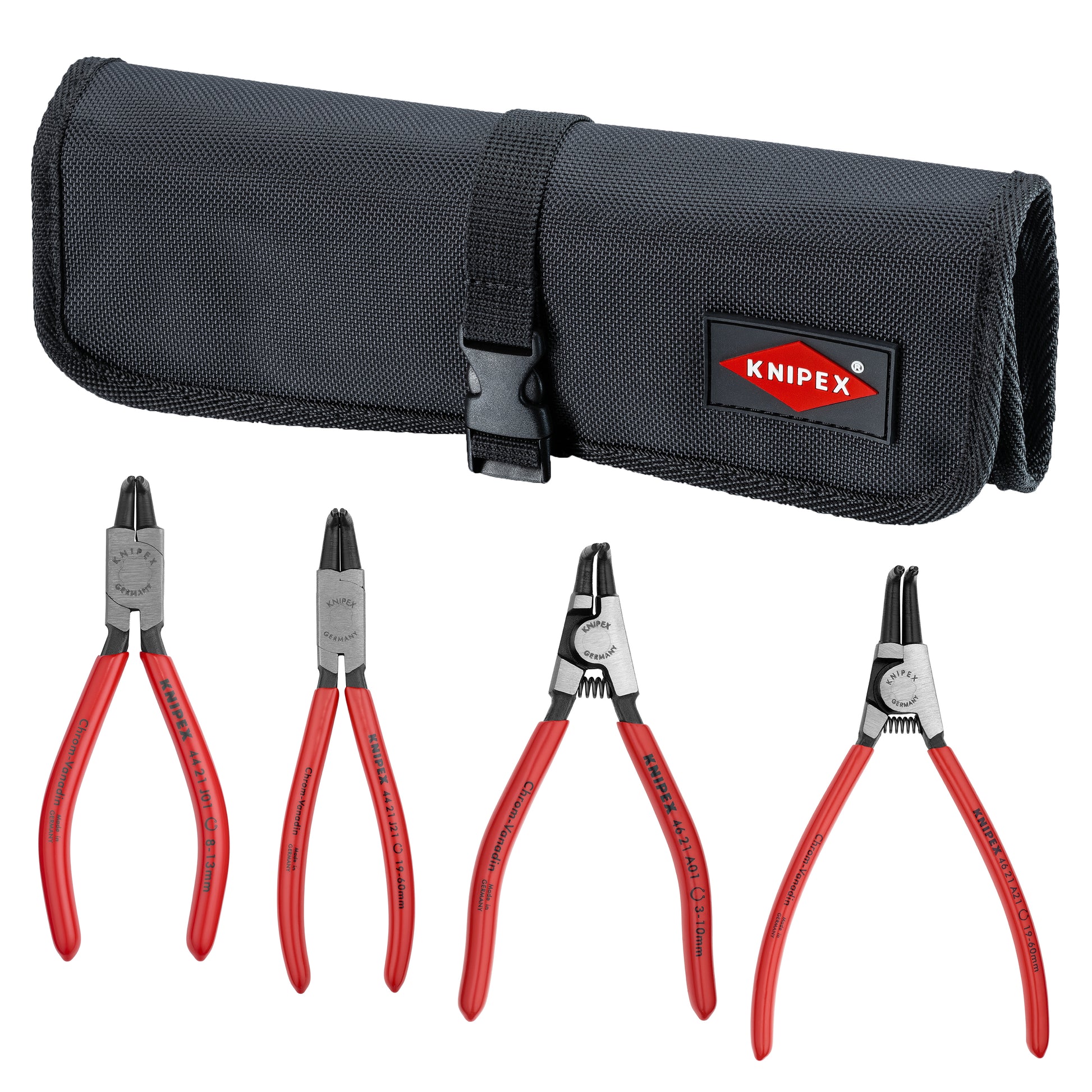 Knipex 9K 00 19 54 US 4 Pc Circlip Set In Pouch 90 Degree - KNIPEX Tools