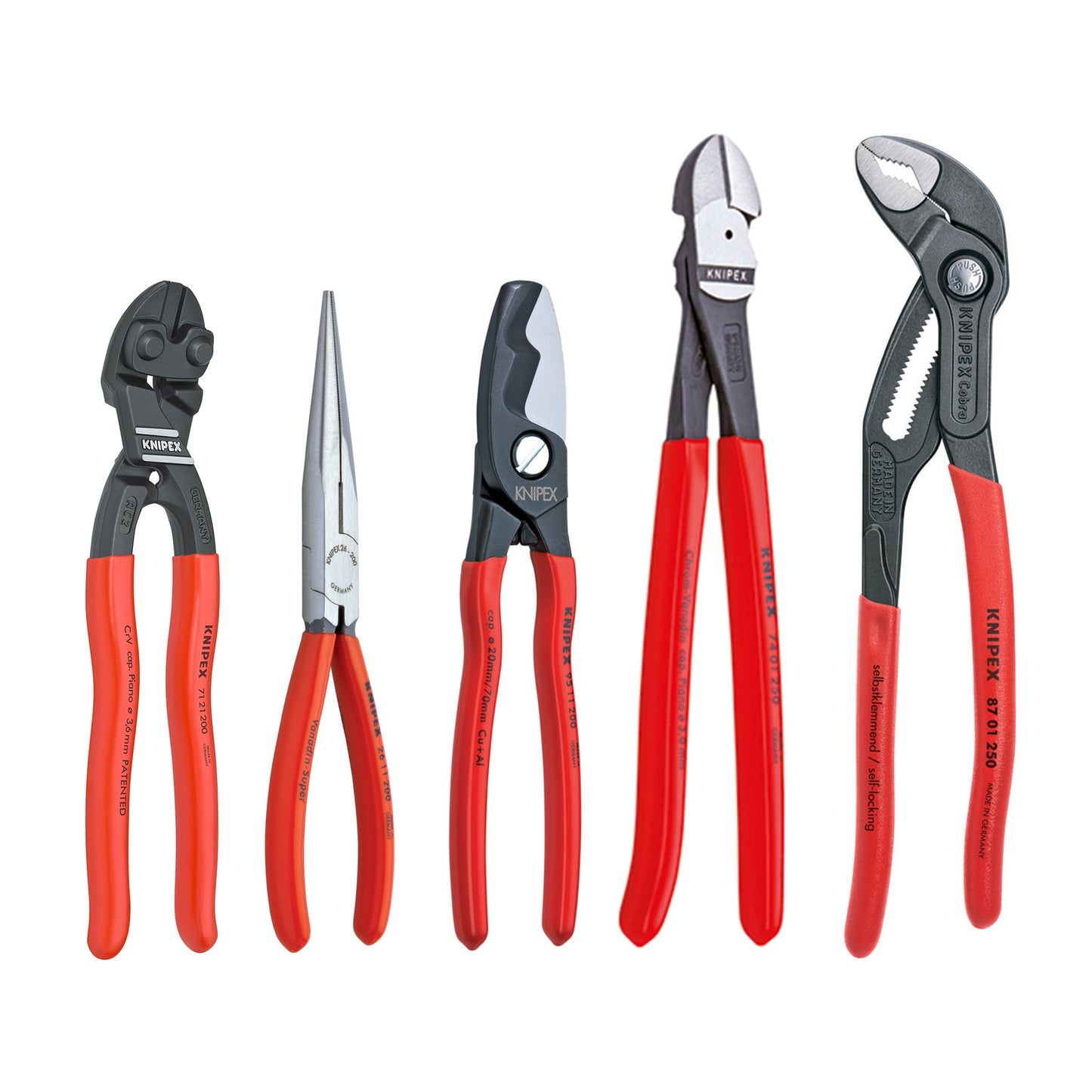 Knipex 9K 00 80 108 US 5 Pc Automotive Starter Pliers Set (87 01 250, 95 11 200, 26 11 200, 74 01 250, 71 31 200) - image 2