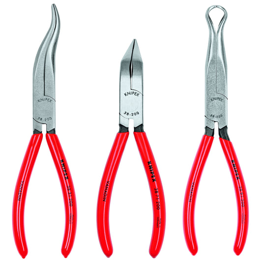 Knipex 9K 00 80 12 US 3 Pc Long Nose Tool Set (38 31 200, 38 71 200, 38 91 200) - KNIPEX Tools