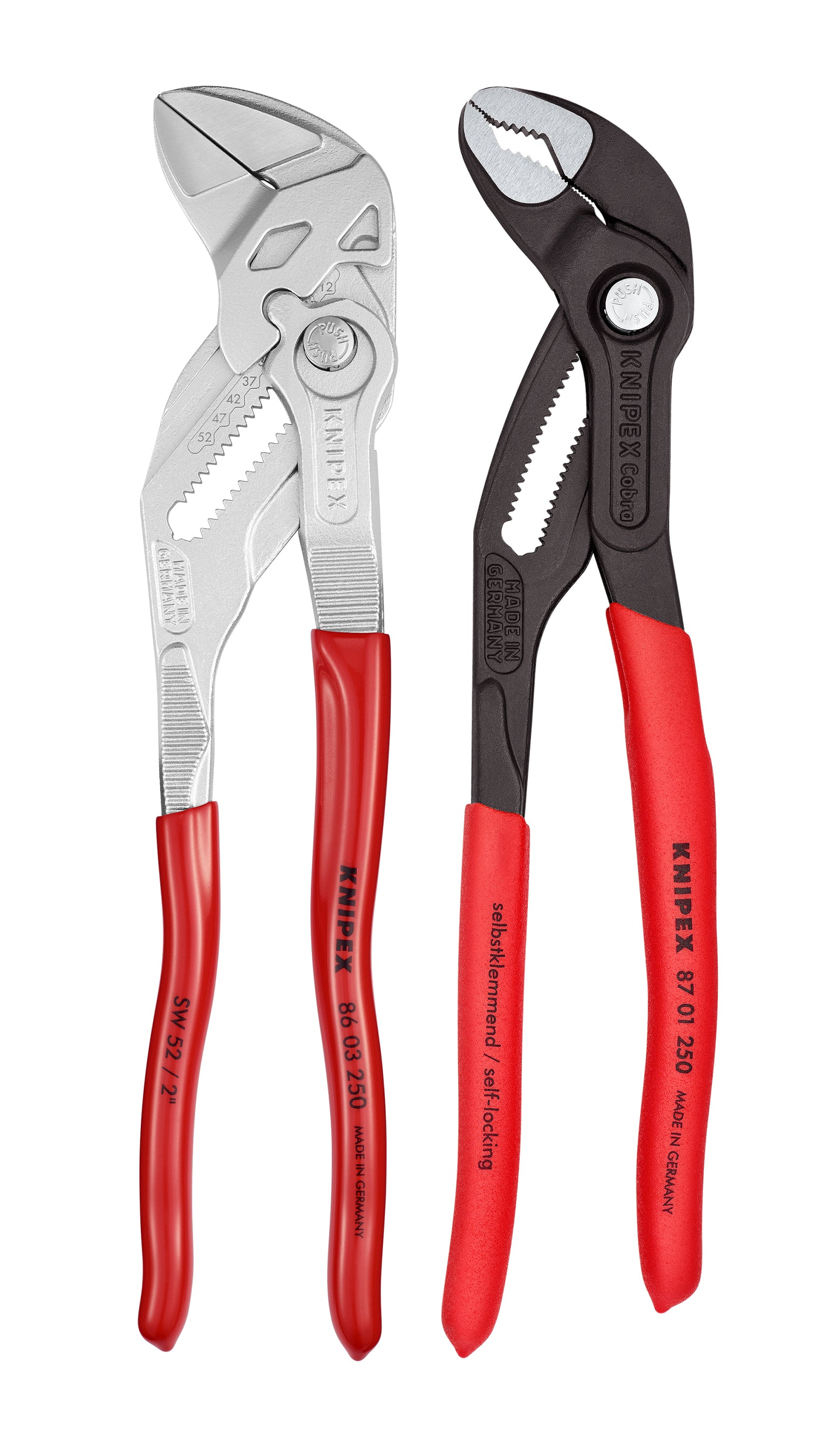 Knipex 9K 00 80 147 US 2 Pc 10" Cobra Water Pump and Pliers Wrench Set - KNIPEX Tools