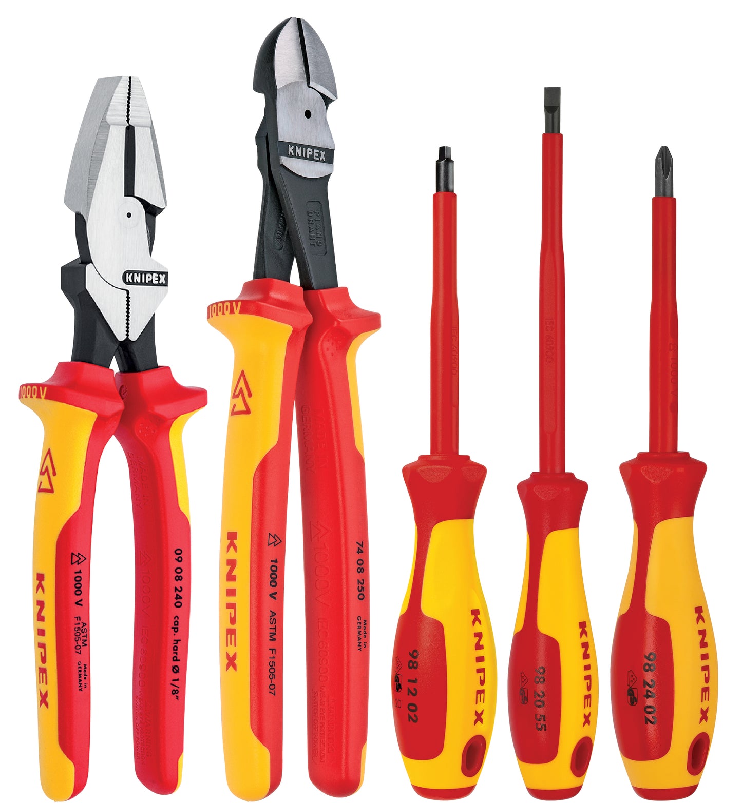 Knipex 9K 98 98 22 US 5 Pc Pliers/Screwdriver Tool Set, 1000V Insulated - KNIPEX Tools