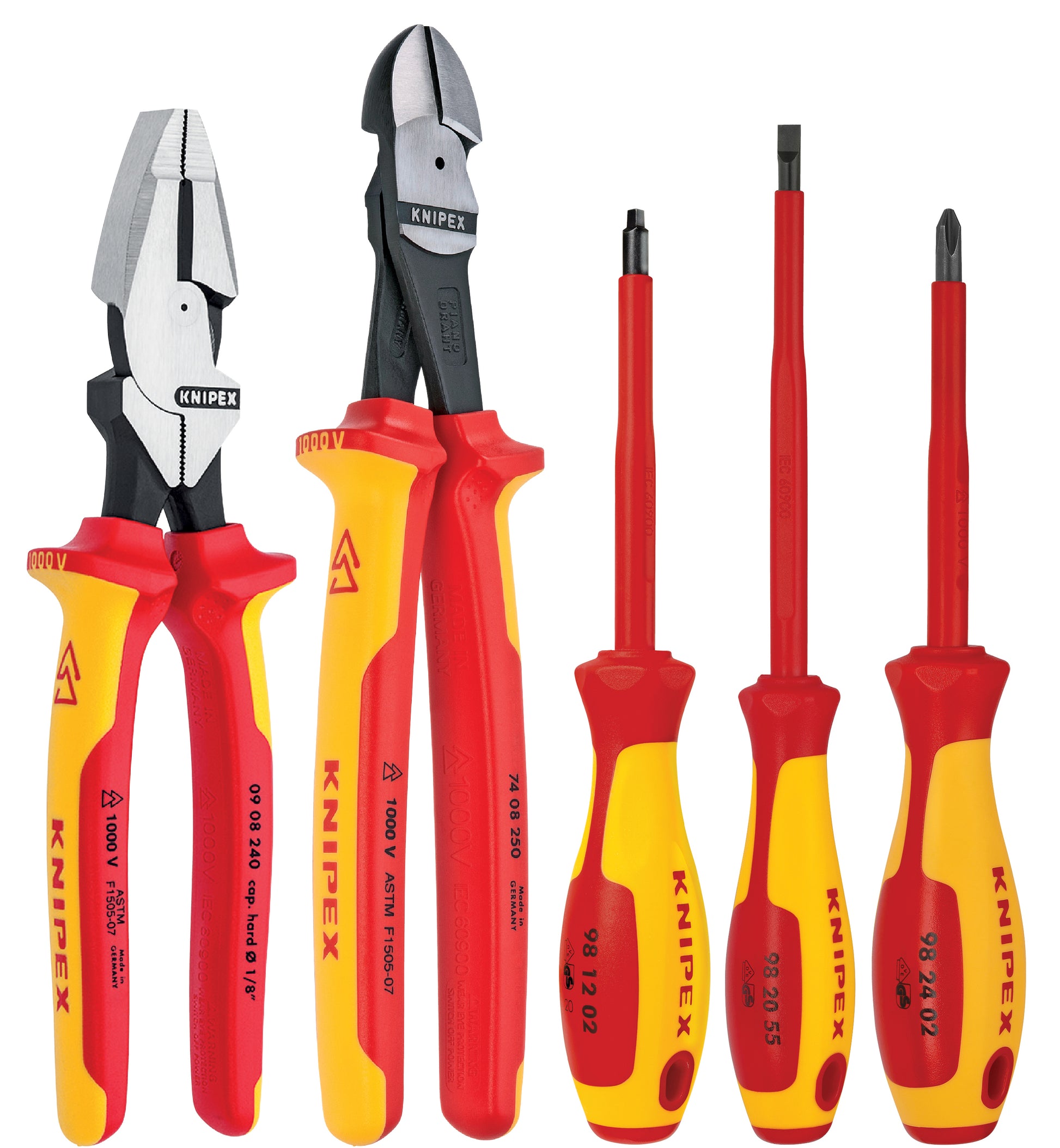 Knipex 9K 98 98 22 US 5 Pc Pliers/Screwdriver Tool Set, 1000V Insulated - KNIPEX Tools