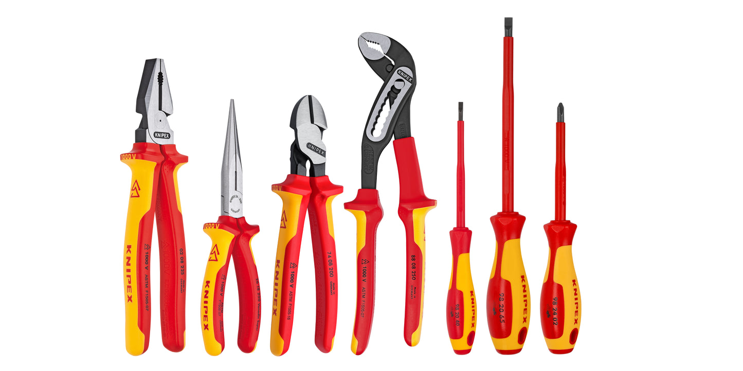 Knipex 9K 98 98 27 US 7 Pc Pliers/Screwdriver Tool Set, 1000V, Nylon Pouch - KNIPEX Tools