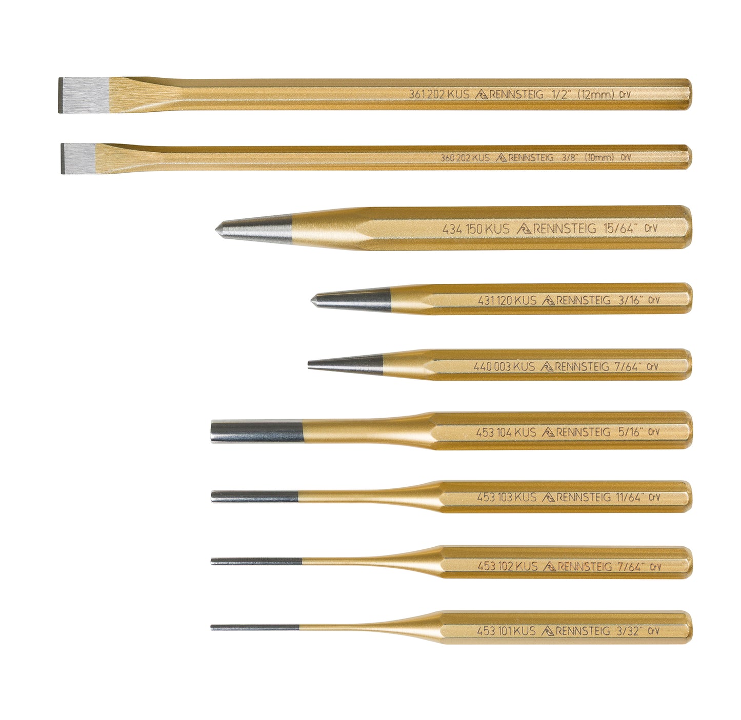 Knipex 9R 400 009 9 Pc Punch and Chisel Set - KNIPEX Tools