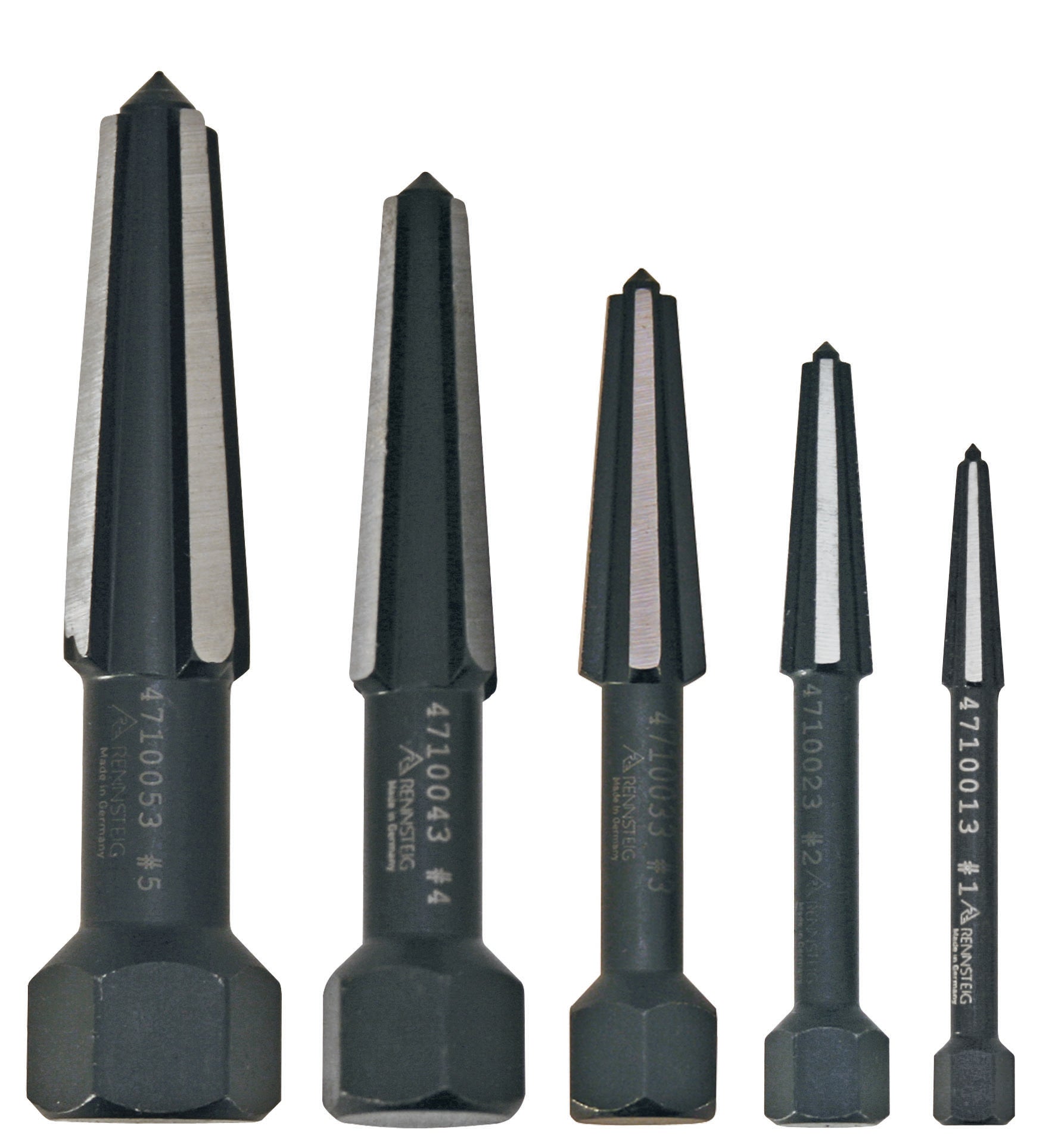 Knipex 9R 471 904 3 Screw Extractor Double Edged Set 5 Parts (Size 1-5 In Plastic Tube) - KNIPEX Tools