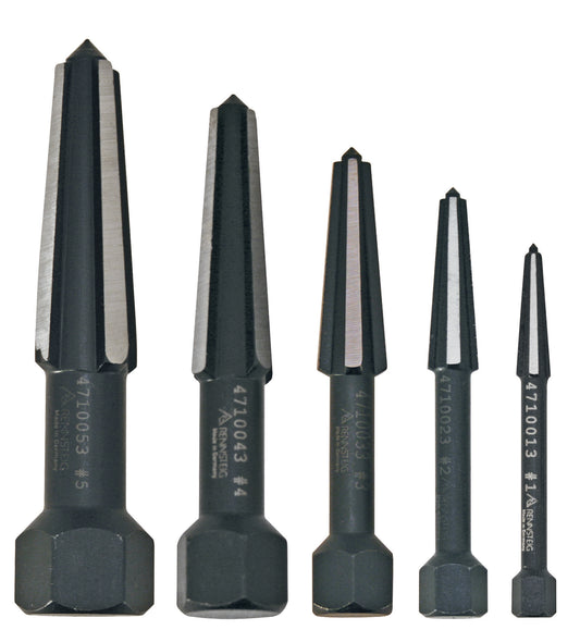 Knipex 9R 471 904 3 Screw Extractor Double Edged Set 5 Parts (Size 1-5 In Plastic Tube) - KNIPEX Tools