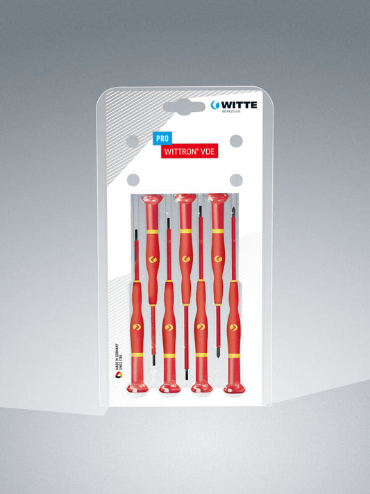 Knipex 9T 89377 PRO WITTRON VDE 1000V Insulated 7 Pc Set: 4 Slotted, 2 Phillips in Clamshell - KNIPEX Tools