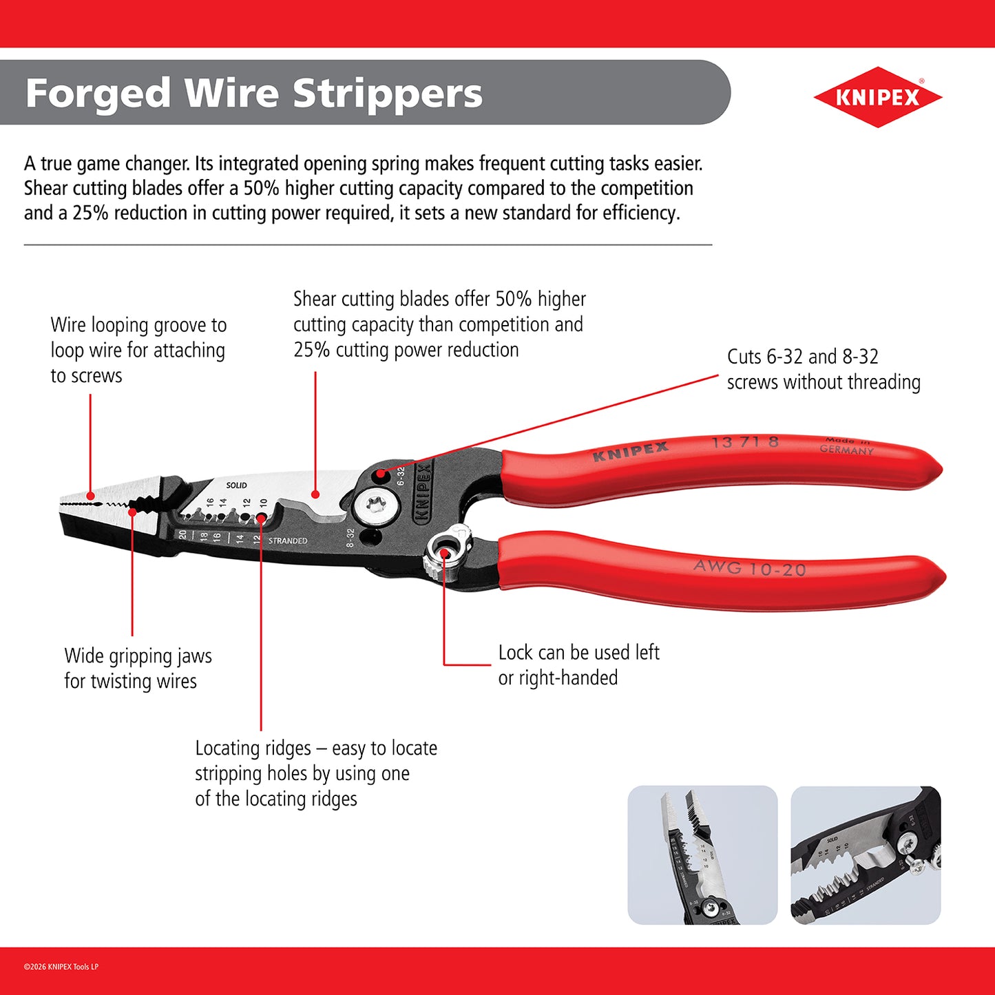 Knipex 13 71 8 SBA Forged Wire Stripper 10-20 AWG - image 4