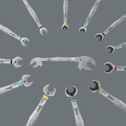 Wera 05020332001 6006 JOKER S/L SELF-SETTING DOUBLE OPEN-END SPANNER, 10; 11; 12; 13 X 7/16; 1/2" X 16; 17; 18; 19 X 5/8; 11/16; 3/4" X 208.6 MM - image 3