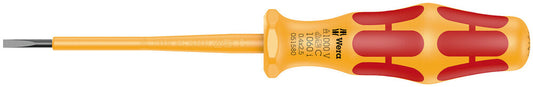WERA 05051580001 1060 I VDE-INSULATED KRAFTFORM SLOTTED SCREWDRIVER, 0.4 X 2.5 X 80 MM