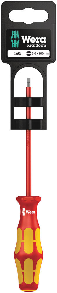 WERA 05100001001 160I 0.5 X 3.0 X 100 MM HANG-TAG VDE-INSULATED SCREWDRIVER