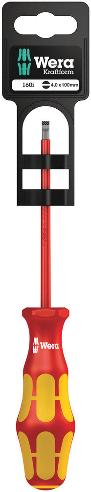 WERA 05100003001 160I 0.8 X 4.0 X 100 MM HANG-TAG VDE-INSULATED SCREWDRIVER