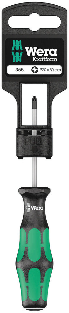 WERA 05100055001 355 PZ 0 X 60 MM HANG-TAG S/DRIVER FOR POZIDRIV SCREWS
