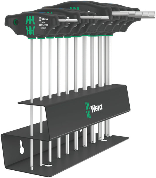 WERA 05023454001 454/10 HF SET IMPERIAL 2 SCREWDRIVER SET T-HANDLE HEX-PLUS SCREWDRIVERS WITH HOLDING FUNCTION, IMPERIAL, 10 PIECES