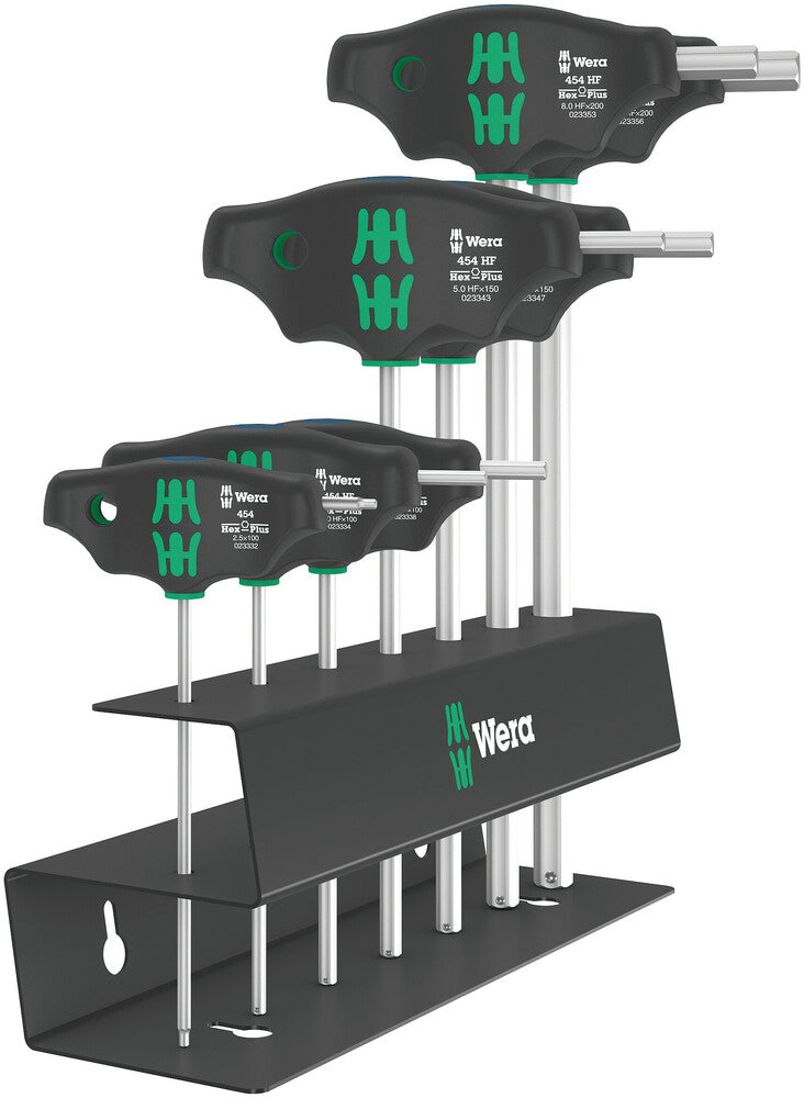 WERA 05023453001 454/7 HF SET 2 SCREWDRIVER SET T-HANDLE HEX-PLUS SCREWDRIVERS WITH HOLDING FUNCTION, 7 PIECES