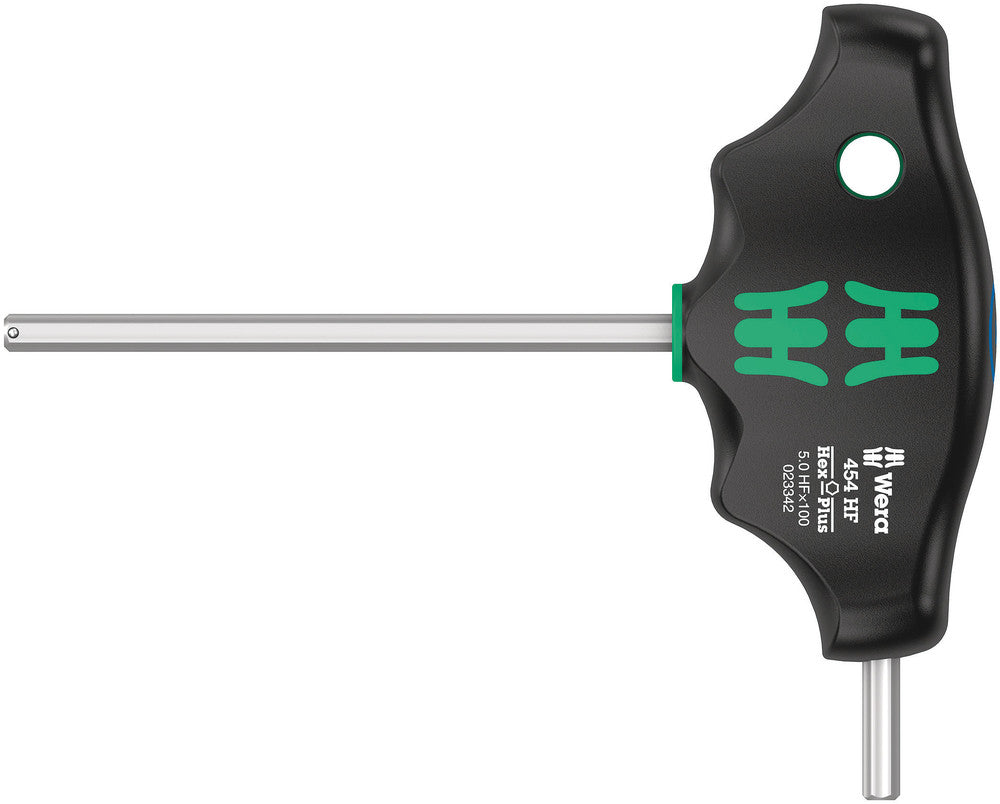 WERA 05023342001 454 HEX-PLUS HF 5 X 100 MM T-HANDLE HEX DRIVER WITH HOLDING FUNCTION