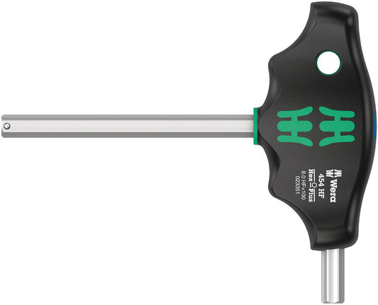 WERA 05023351001 454 HEX-PLUS HF 8 X 100 MM T-HANDLE HEX DRIVER WITH HOLDING FUNCTION