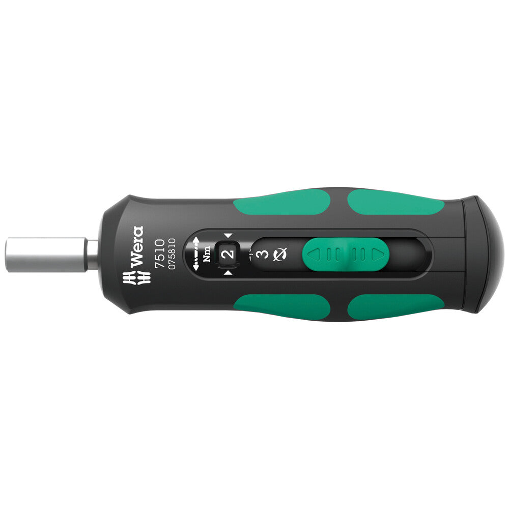 WERA 05075810001 7510 Kraftform Safe-Torque Speed Torque screwdriver, 1-3 Nm, 1/4" x 1.0 Nm x 1.5 Nm x 2.0 Nm x 2.5 Nm x 3.0 Nm x 147.5 mm