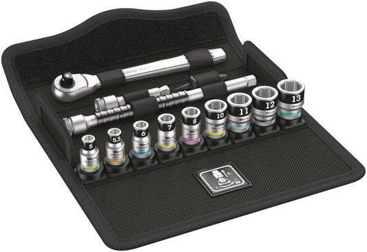 WERA 05003756001 8100 SA 12 HF ZYKLOP METAL RATCHET SET PUSH-THROUGH SQUARE, 1/4" DRIVE, HOLDING FUNCTION