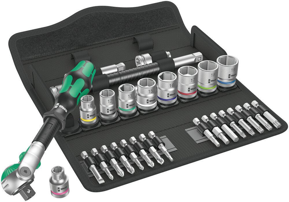 WERA 05004046001 8100 SB 6 ZYKLOP SPEED RATCHET SET 3/8 29 PCS RATCHET SET 3/8" DRIVE METRIC