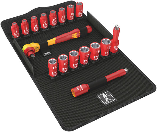 WERA 05004970001 8100 SB VDE 1 ZYKLOP RATCHET SET, INSULATED, SWITCH LEVER 3/8"