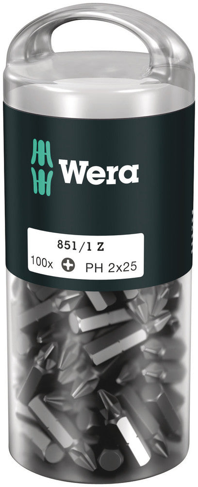 WERA 05072441001 851/1 Z PH 2 X 25 MM DIY-BOX BITS FOR PHILLIPS SCREWS (100 PCS)