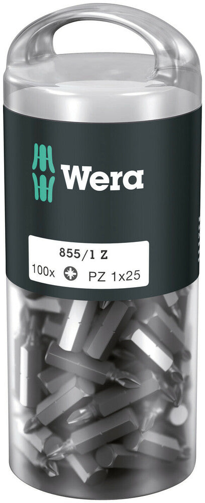WERA 05072443001 855/1 Z PZ 1 X 25 MM DIY-BOX POZIDRIV-BITS (100 PCS)