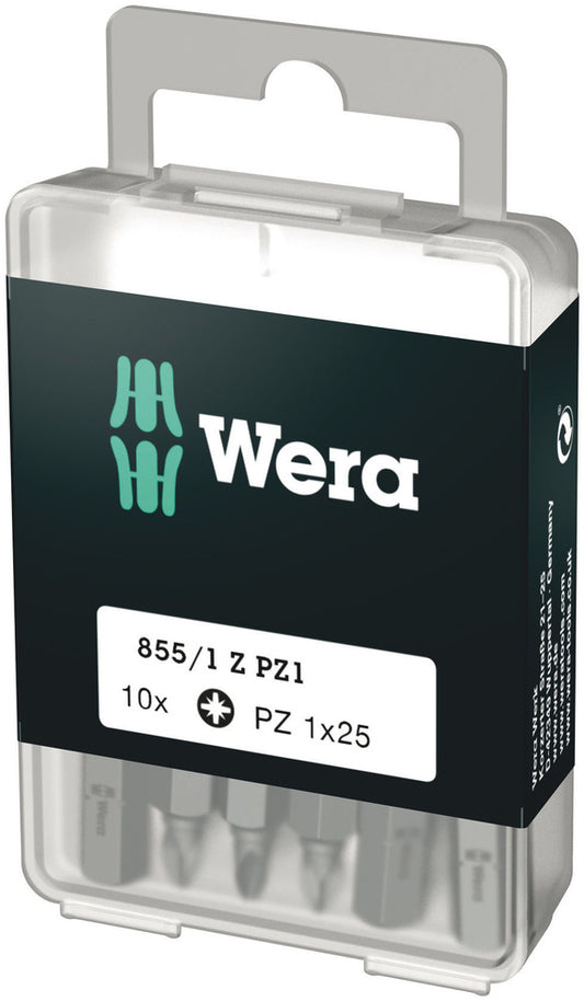WERA 05072403001 855/1 Z PZ 1 X 25 MM DIY-BOX POZIDRIV-BITS DIY-BOX (10 PCS)