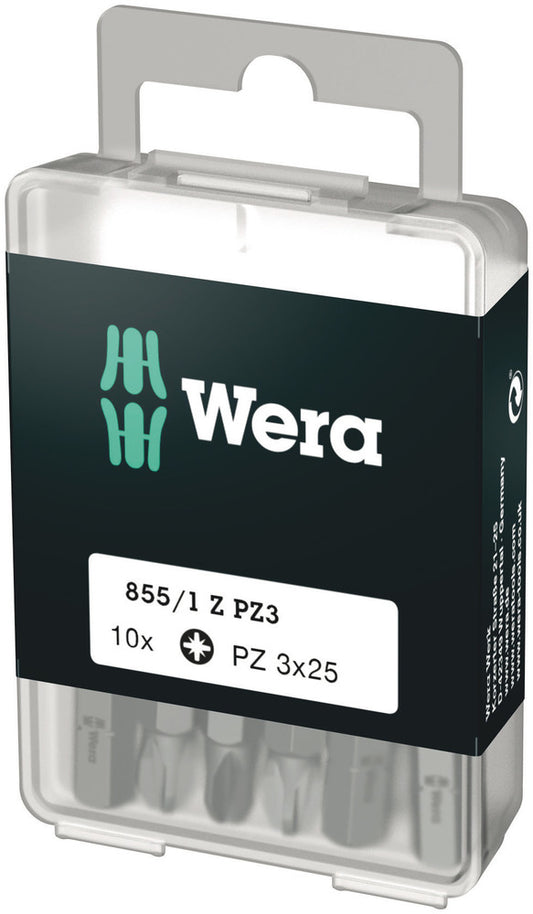 WERA 05072405001 855/1 Z PZ 3 X 25 MM DIY-BOX POZIDRIV-BITS DIY-BOX (10 PCS)