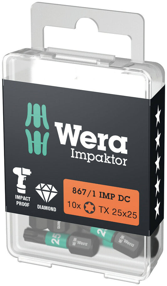 WERA 05057624001 867/1 IMP DC TX 20 X 25 MM TORX-BITS, IMPACT (1 PACK = 10 PCS)