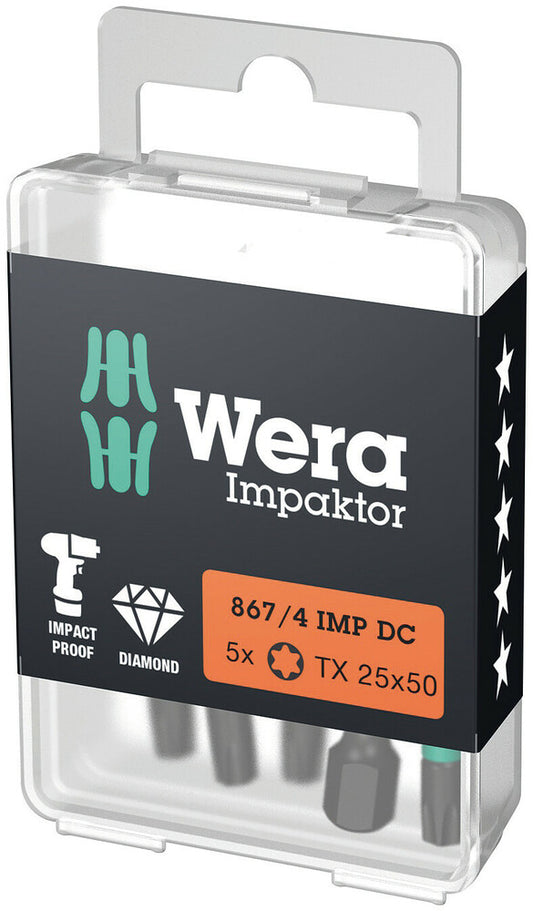 WERA 05057666001 867/4 IMP DC TX 30 X 50 MM TORX-BITS, IMPACT (1 PACK = 5 PCS)