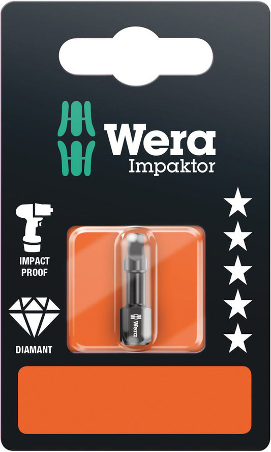 WERA 05073932001 868/1 IMP DC # 3 X 25 MM SB BITS FOR SQUARE SOCKET HEAD SCREW, IMPACT
