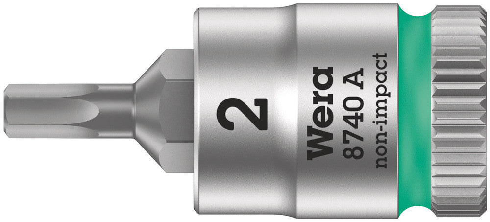 WERA 05003330001 8740 A ZYKLOP BIT SOCKET WITH 1/4" DRIVE WITH HOLDING FUNCTION , 2,0 X 28 MM